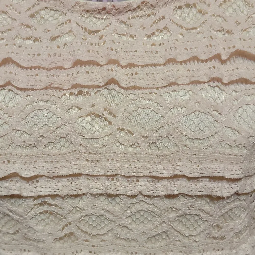 Juniors Blush colored lace skater dress Size S